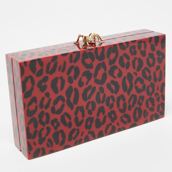 CHARLOTTE OLYMPIA Red/Black Leopard Print Perspex Pandora Classic Box Clutch - Picture 3 of 8